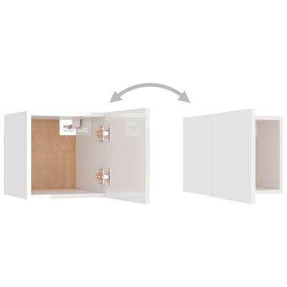 Armadietto a Parete per TV Bianco Lucido 30,5x30x30 cm - homemem39