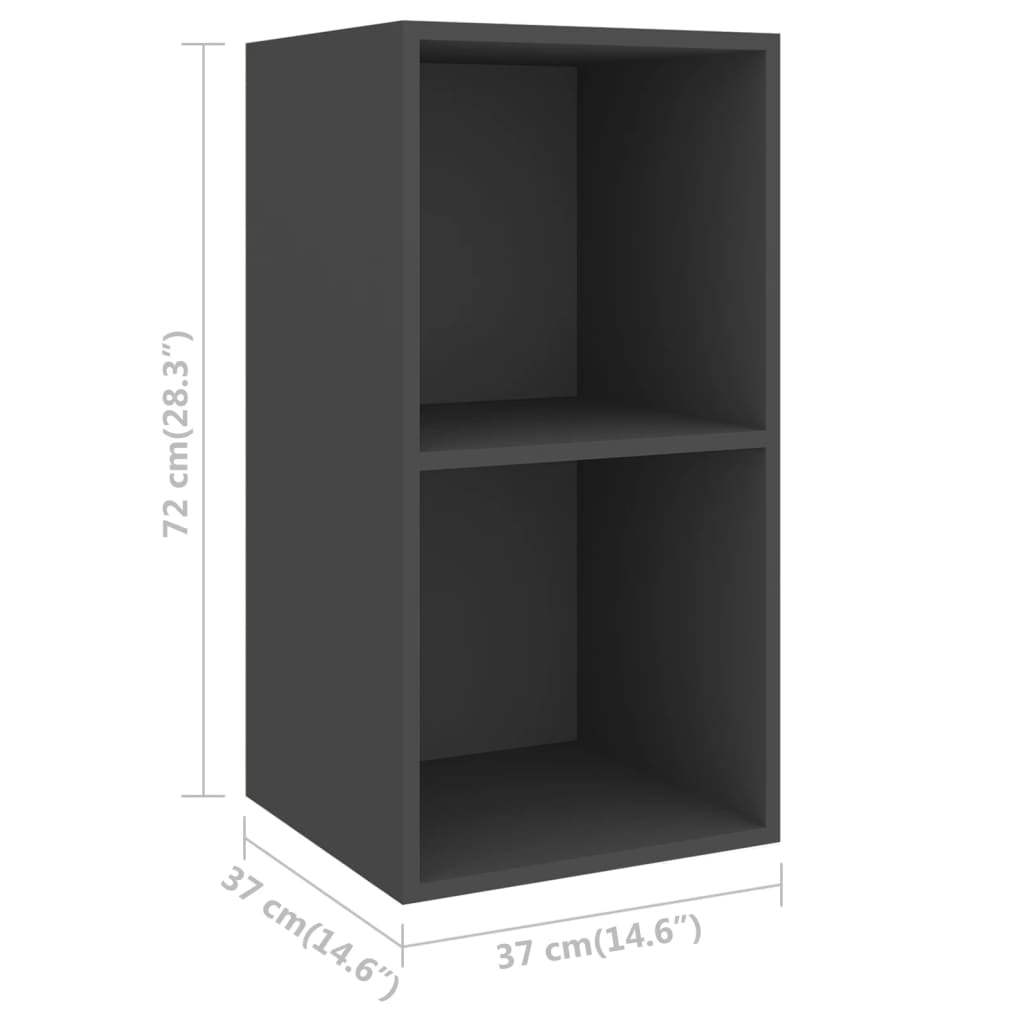 Armadietto da Parete per TV Grigio 37x37x72 cm in Truciolato - homemem39