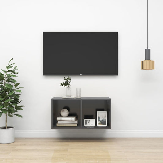 Armadietto da Parete per TV Grigio 37x37x72 cm in Truciolato - homemem39