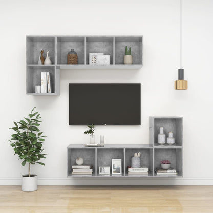 Armadietto a Parete per TV Grigio Cemento 37x37x72cm Truciolato - homemem39