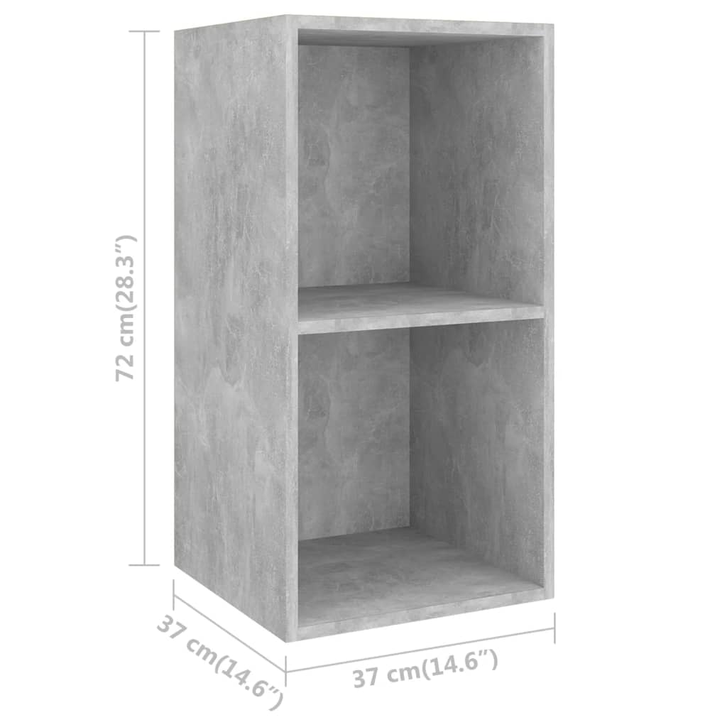 Armadietto a Parete per TV Grigio Cemento 37x37x72cm Truciolato - homemem39