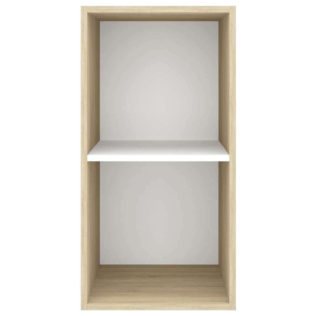 Armadietto per TV Bianco e Rovere Sonoma 37x37x72 cm Truciolato - homemem39