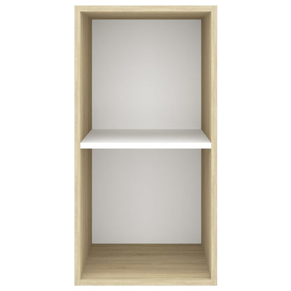 Armadietto per TV Bianco e Rovere Sonoma 37x37x72 cm Truciolato - homemem39