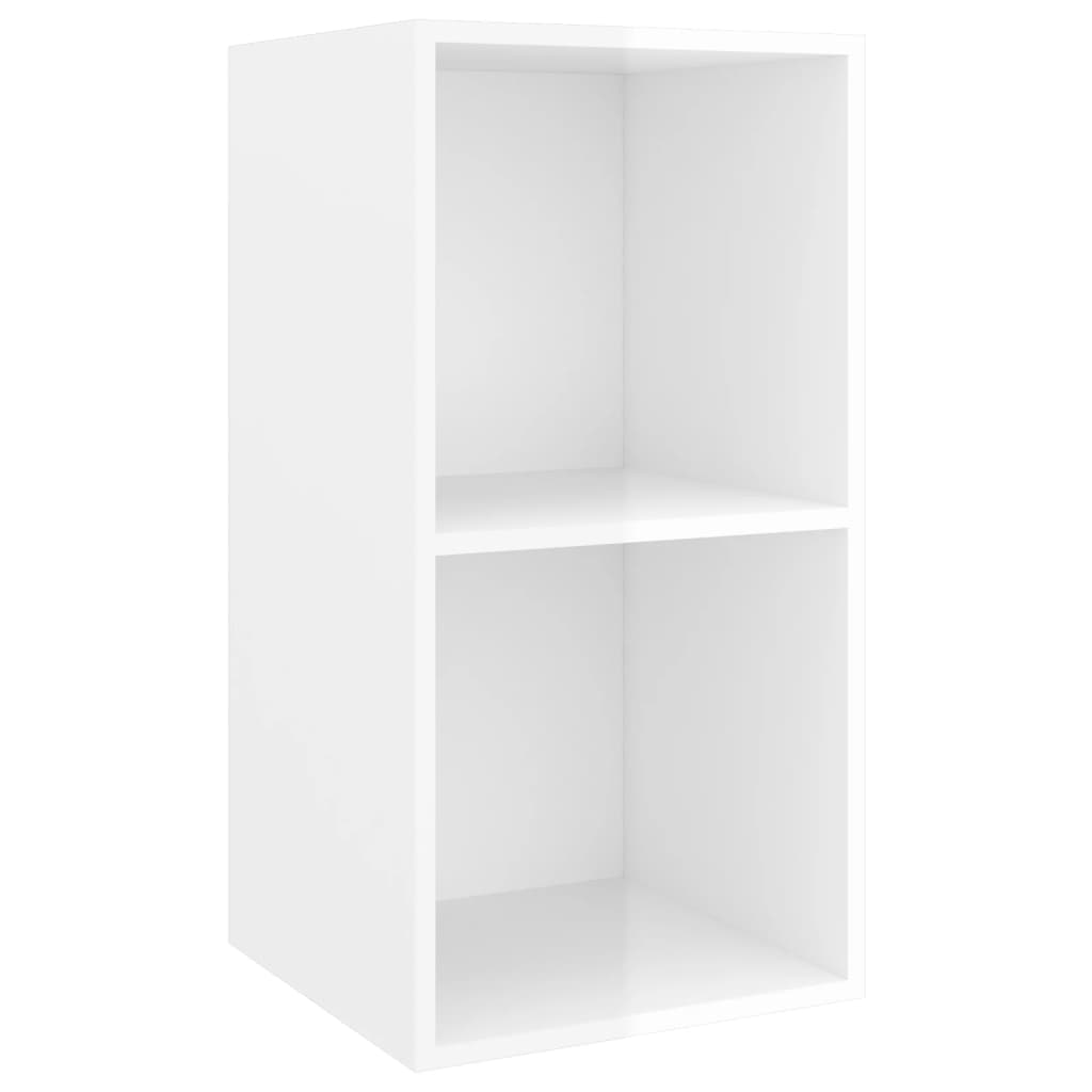 Armadietto da Parete per TV Bianco Lucido 37x37x72cm Truciolato - homemem39