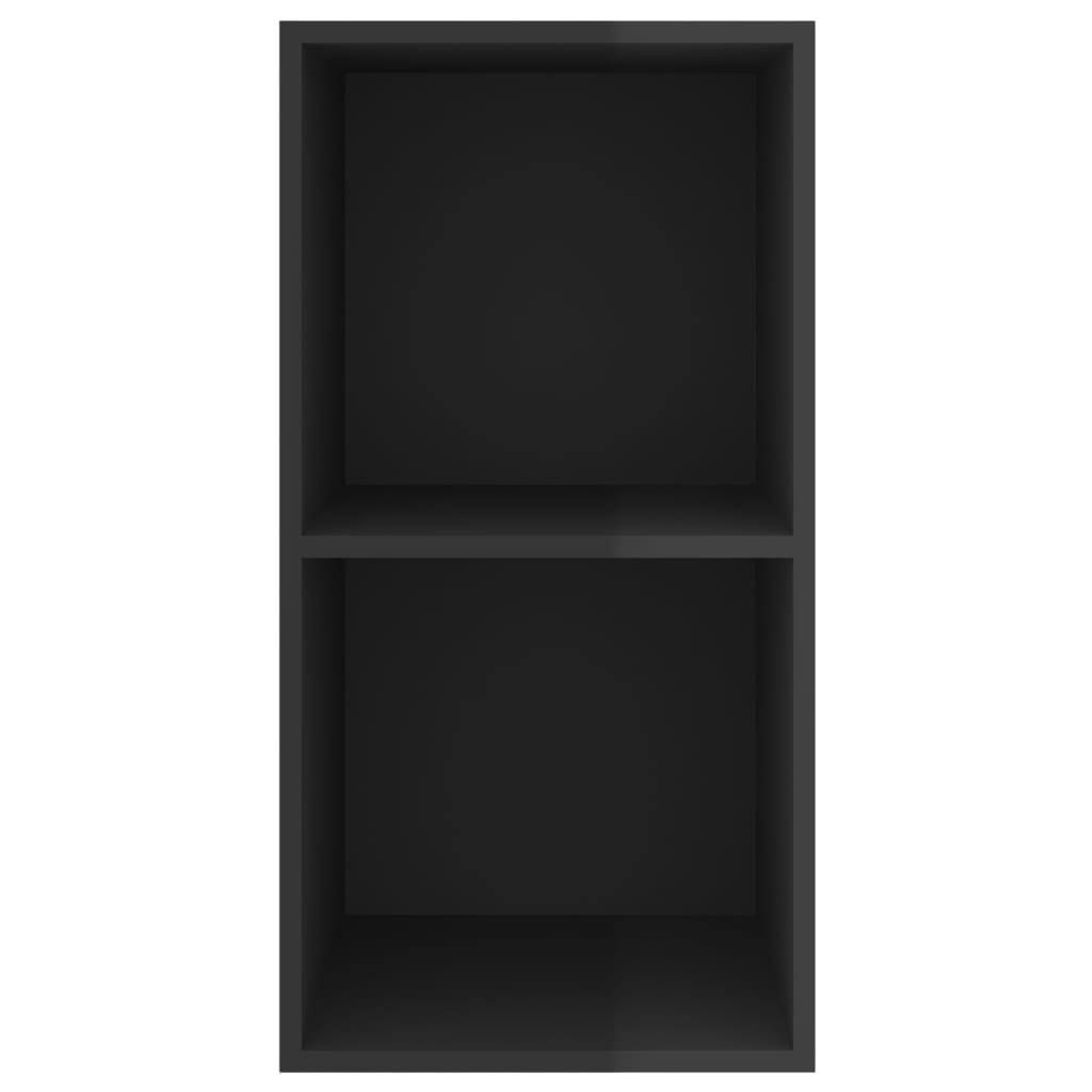 Armadietto da Parete per TV Nero Lucido 37x37x72cm Truciolato - homemem39