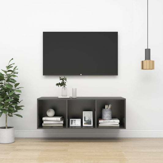 Armadietto da Parete per TV Grigio 37x37x107 cm in Truciolato - homemem39