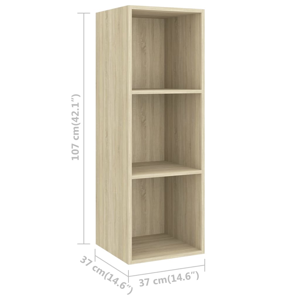 Armadietto a Parete per TV Rovere Sonoma 37x37x107cm Truciolato - homemem39