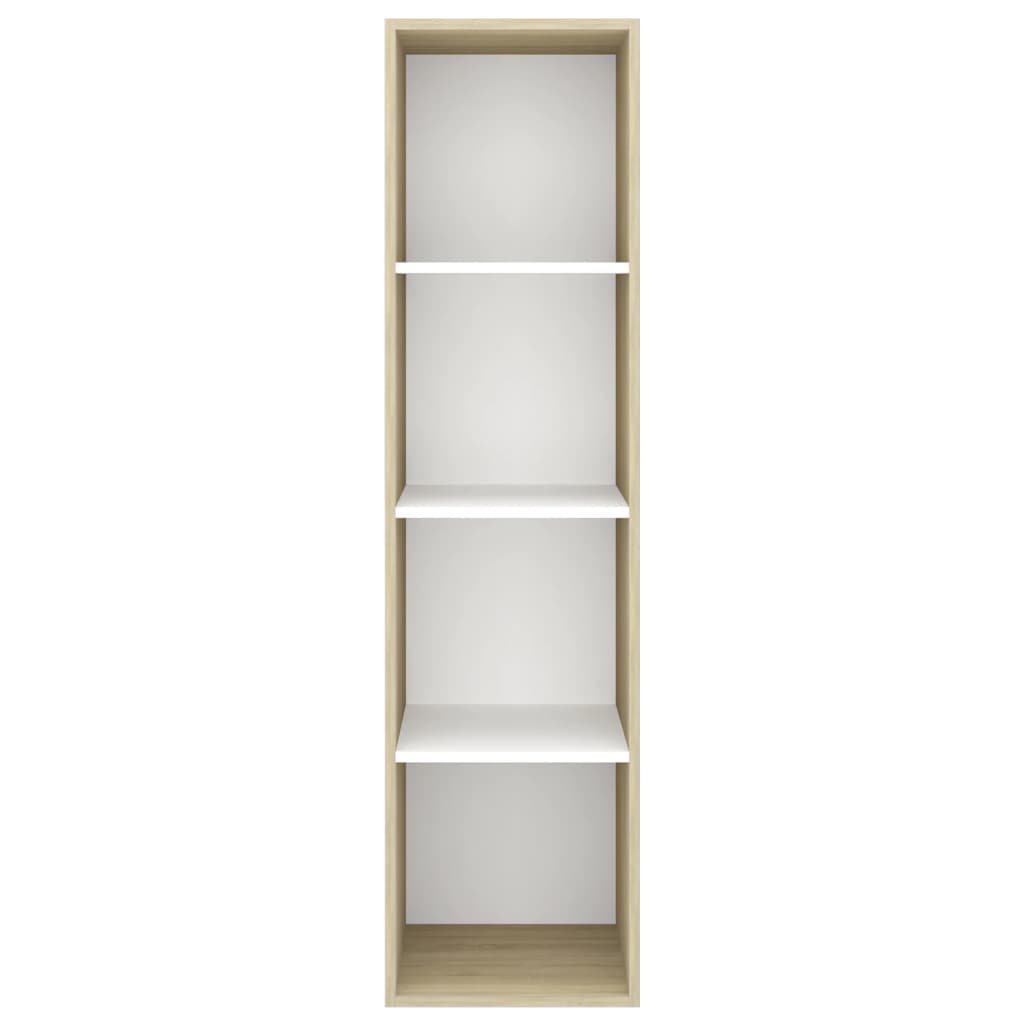 Armadietto TV Bianco e Rovere Sonoma 37x37x142,5 cm Truciolato - homemem39