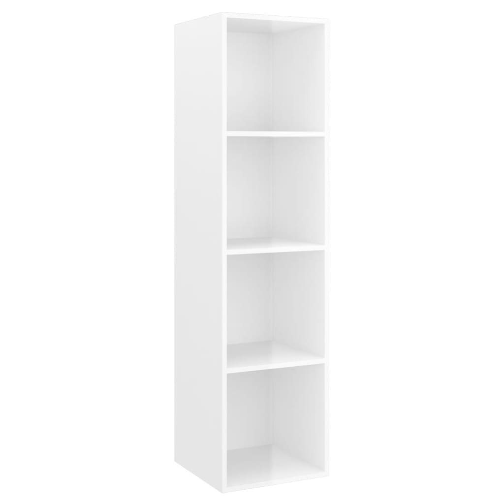 Armadietto a Muro per TV Bianco Lucido 37x37x142,5cm Truciolato - homemem39