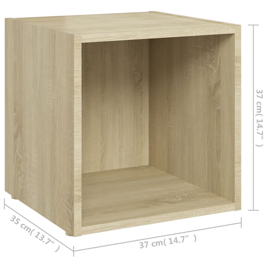 Mobile Porta TV 2 pz Rovere Sonoma 37x35x37 cm in Truciolato - homemem39