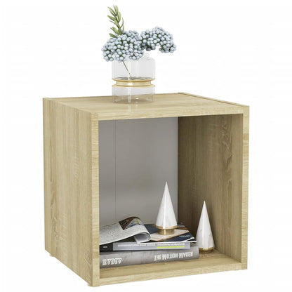 Mobile Porta TV 2pz Bianco Rovere Sonoma 37x35x37 cm Truciolato - homemem39