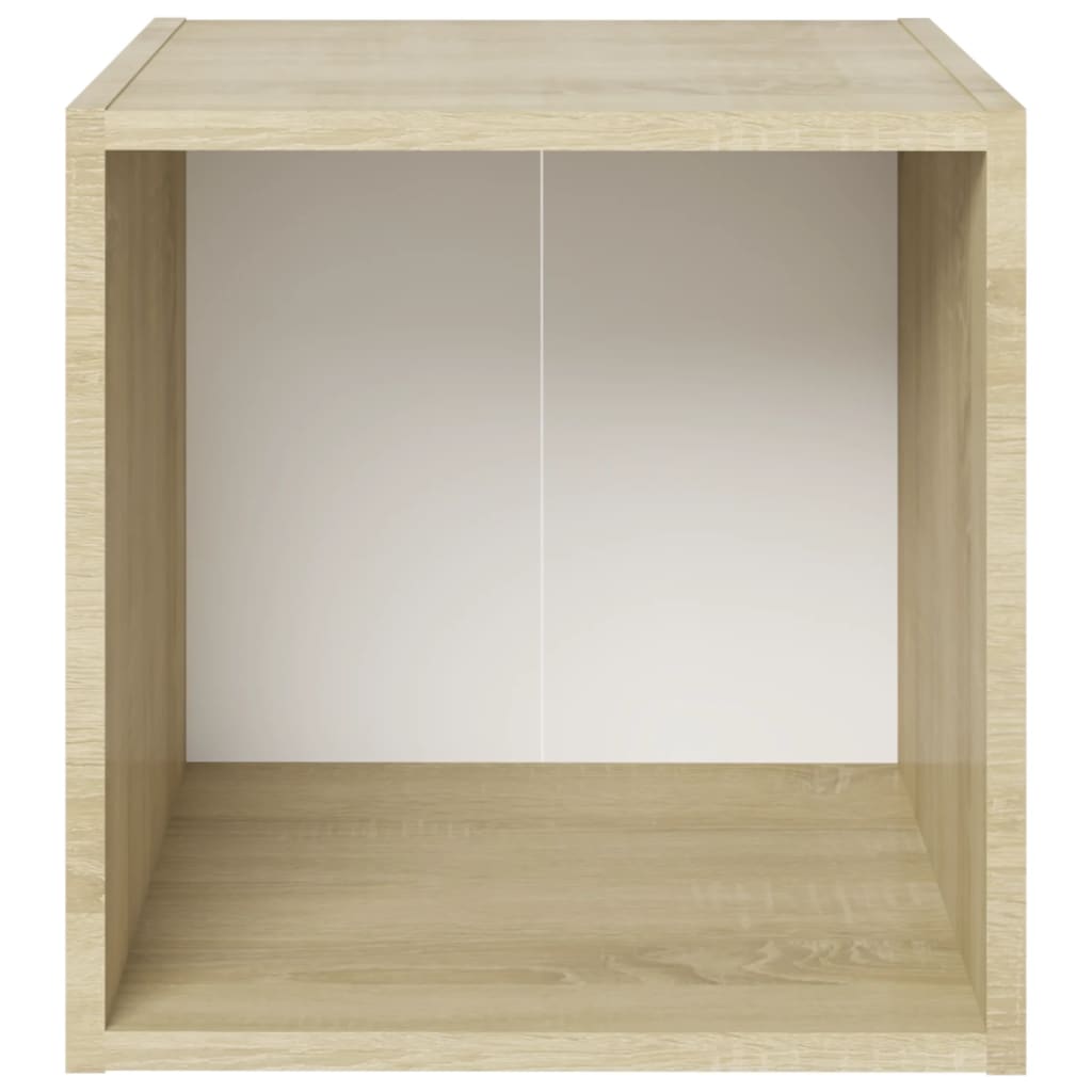 Mobile Porta TV 2pz Bianco Rovere Sonoma 37x35x37 cm Truciolato - homemem39