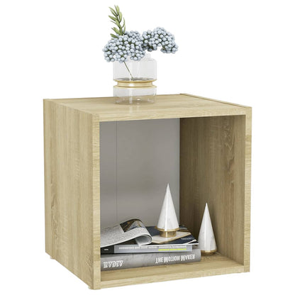 Mobile Porta TV 4pz Bianco Rovere Sonoma 37x35x37 cm Truciolato - homemem39