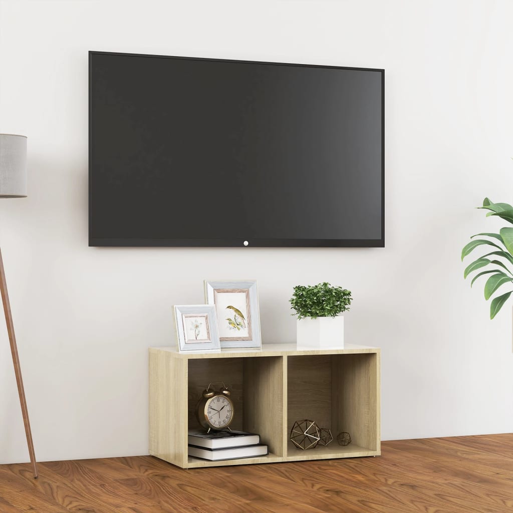 Mobile Porta TV Rovere Sonoma 72x35x36,5cm in Legno Multistrato - homemem39