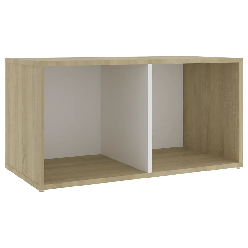 Mobile TV Bianco e Rovere Sonoma 72x35x36,5cm Legno Multistrato - homemem39