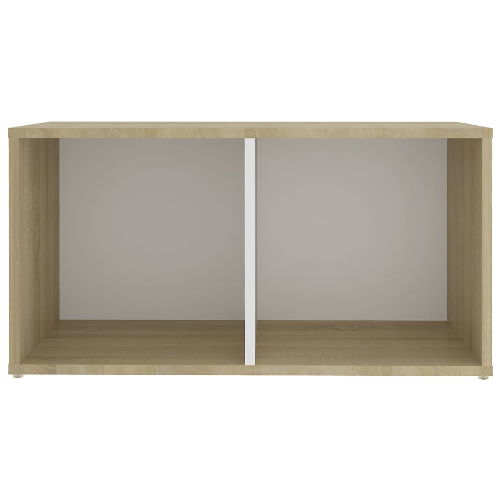 Mobile TV Bianco e Rovere Sonoma 72x35x36,5cm Legno Multistrato - homemem39