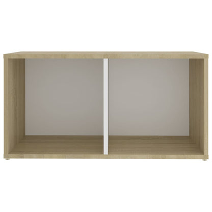 Mobile TV Bianco e Rovere Sonoma 72x35x36,5cm Legno Multistrato - homemem39