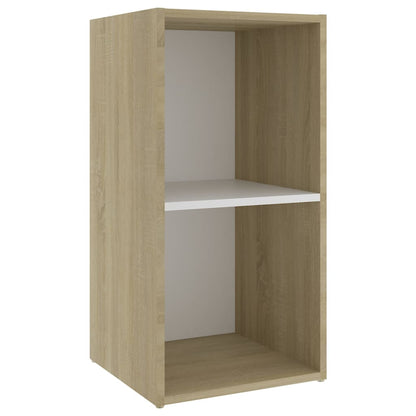 Mobile TV Bianco e Rovere Sonoma 72x35x36,5cm Legno Multistrato - homemem39