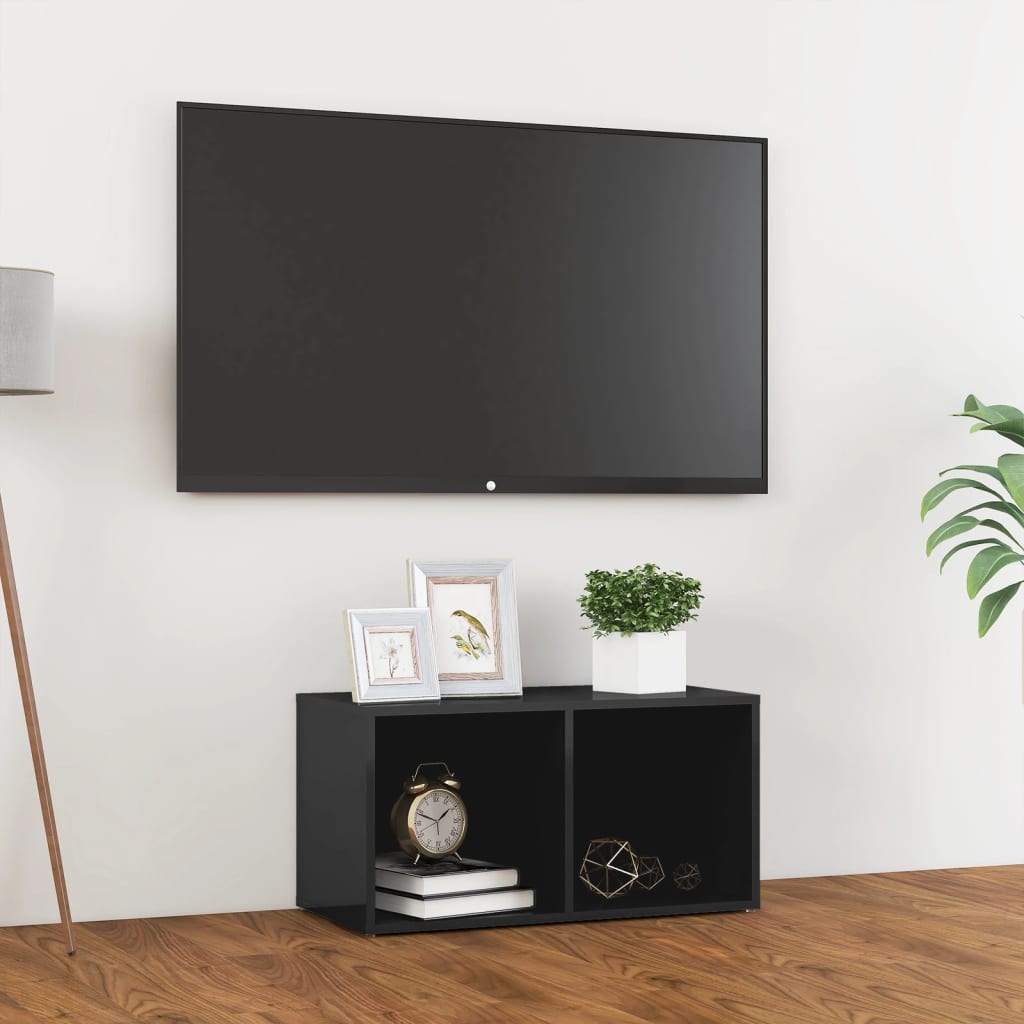 Mobile Porta TV Grigio Lucido 72x35x36,5 cm in Truciolato - homemem39