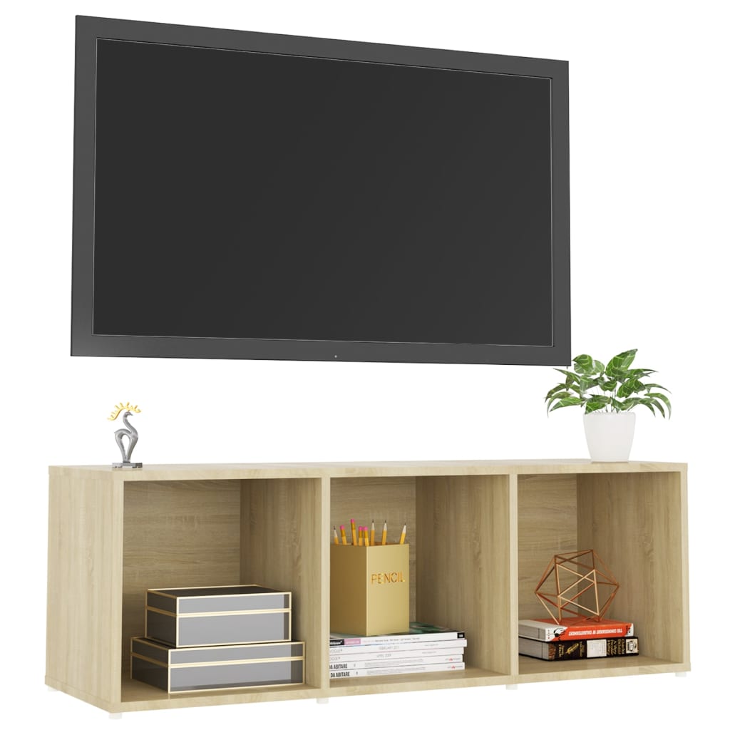 Mobile Porta TV Rovere Sonoma 107x35x37 cm in Legno Multistrato - homemem39