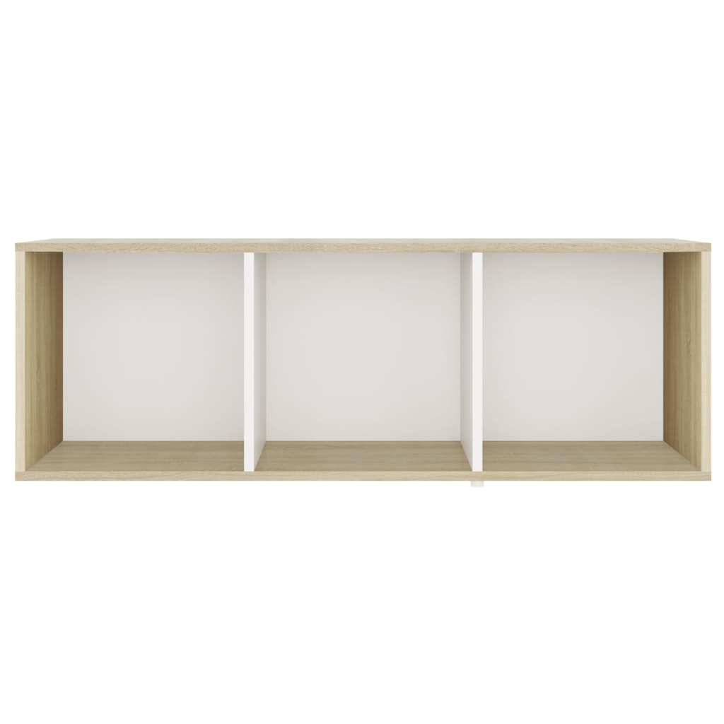 Mobile TV Bianco e Rovere Sonoma 107x35x37 cm Legno Multistrato - homemem39