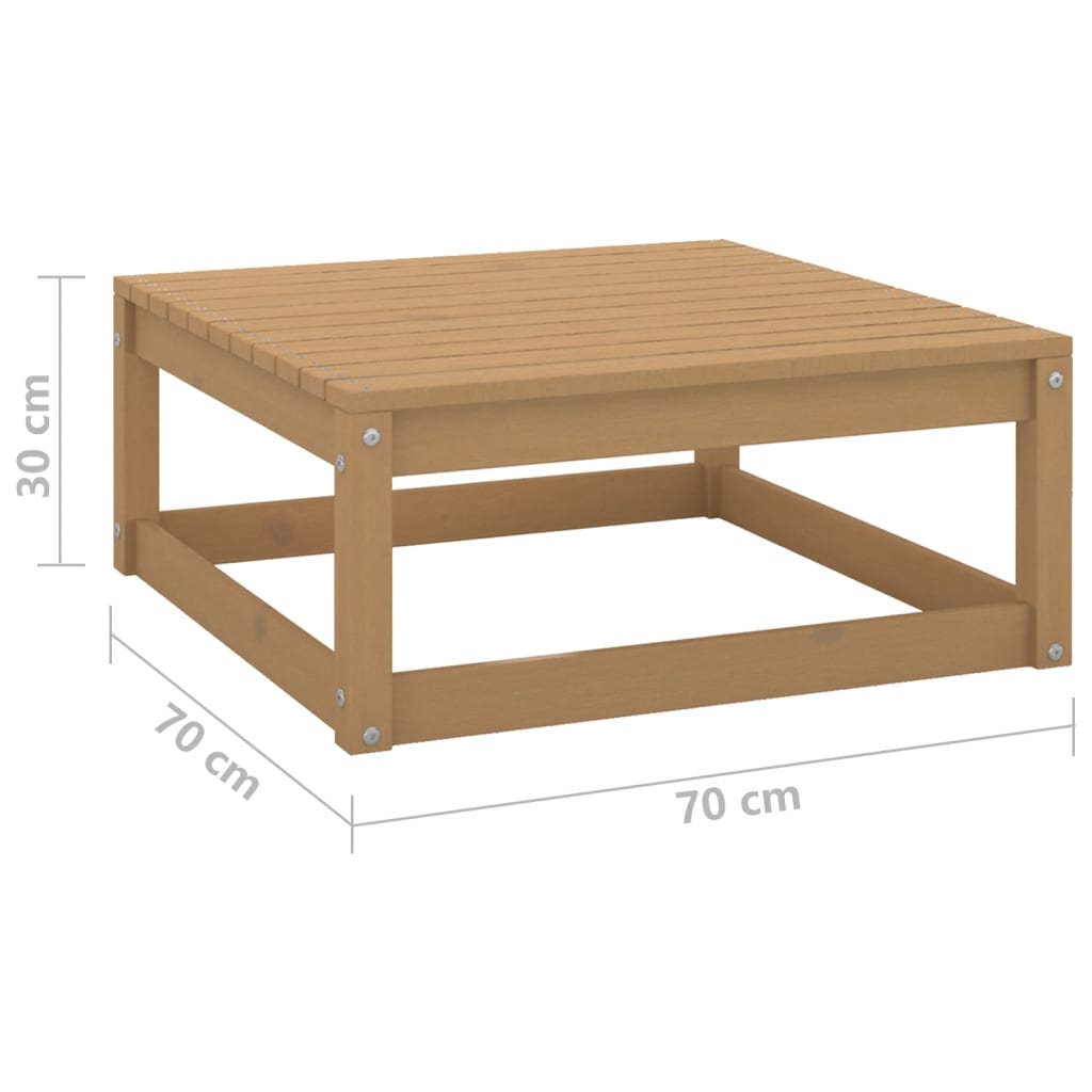 Poggiapiedi da Giardino 70x70x30 cm Marrone Miele Massello Pino - homemem39