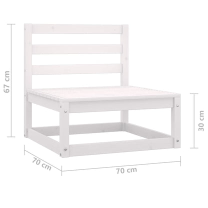 Set Divani da Giardino 2 pz Bianchi in Legno Massello di Pino - homemem39