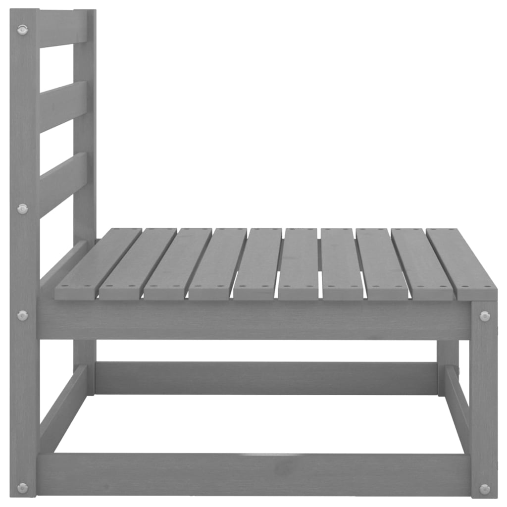 Set Divani da Giardino 3 pz Grigio in Legno Massello di Pino - homemem39