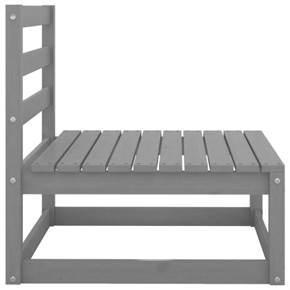 Set Divani da Giardino 3 pz Grigio in Legno Massello di Pino - homemem39