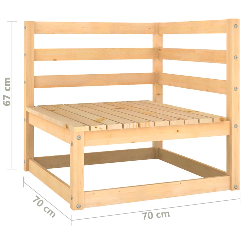 Set Divani da Giardino 3 pz in Legno Massello di Pino - homemem39