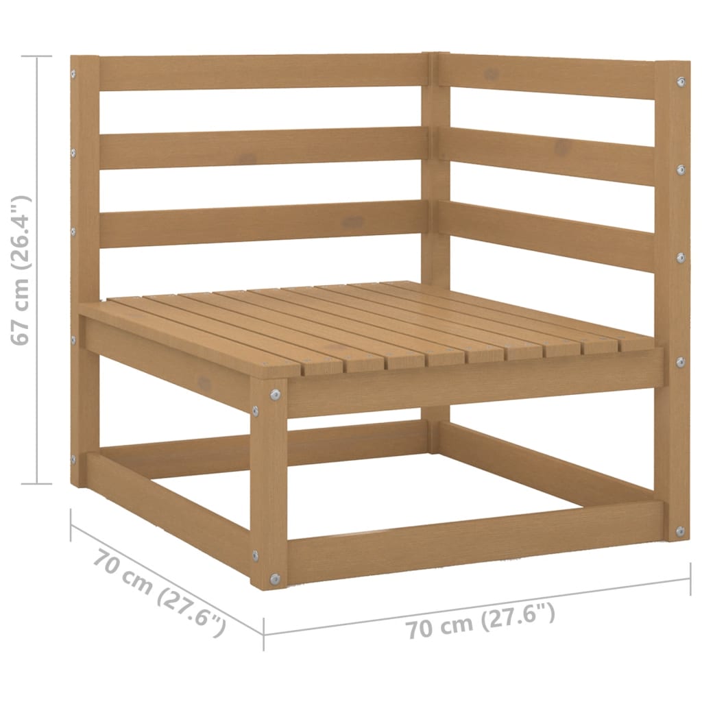 Divano da Giardino 2 Posti Cuscini Marrone Miele Legno di Pino - homemem39