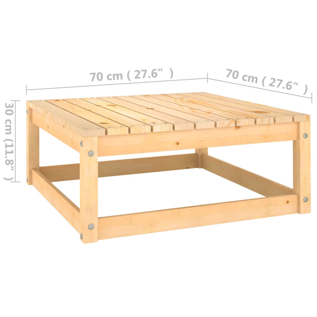 Poggiapiedi da Giardino con Cuscini 2 pz Legno Massello di Pino - homemem39