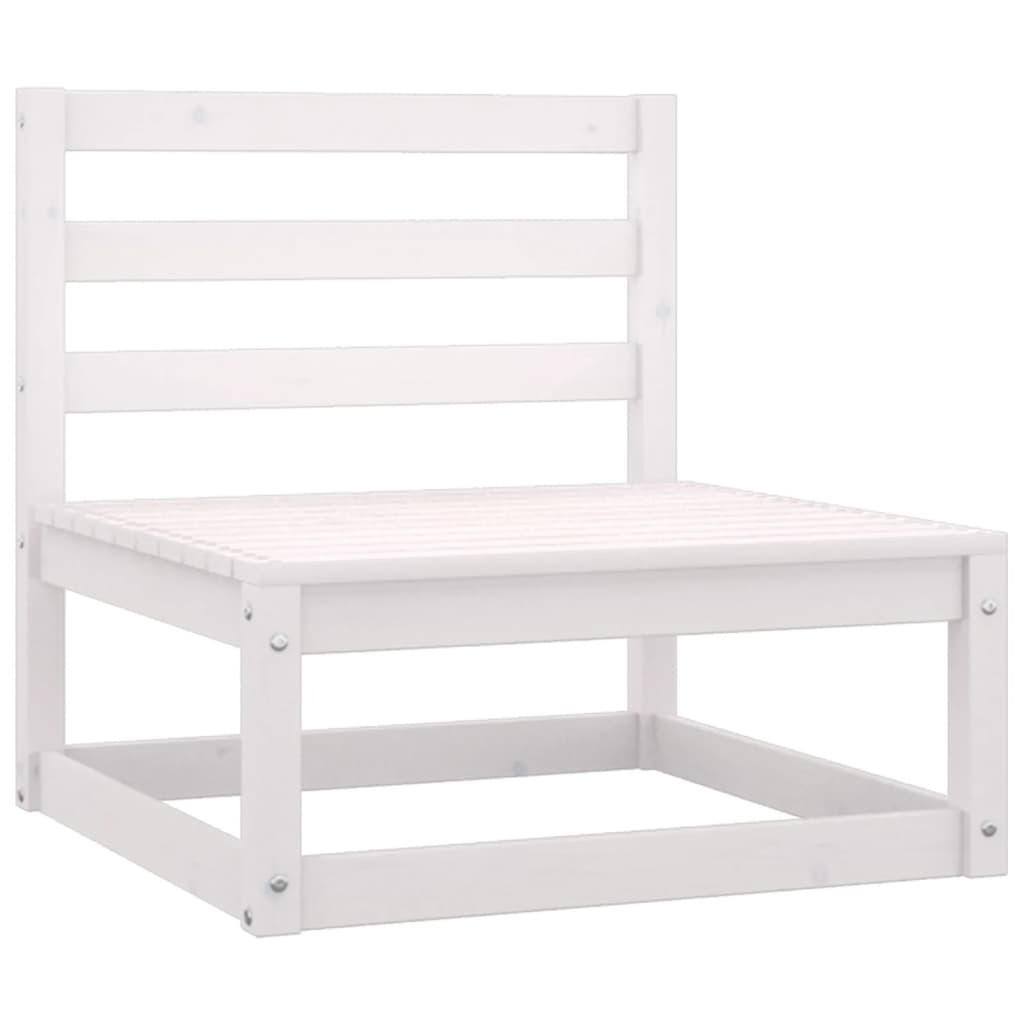 Set Divani da Giardino 3 pz Cuscini Legno Massello Pino Bianco - homemem39