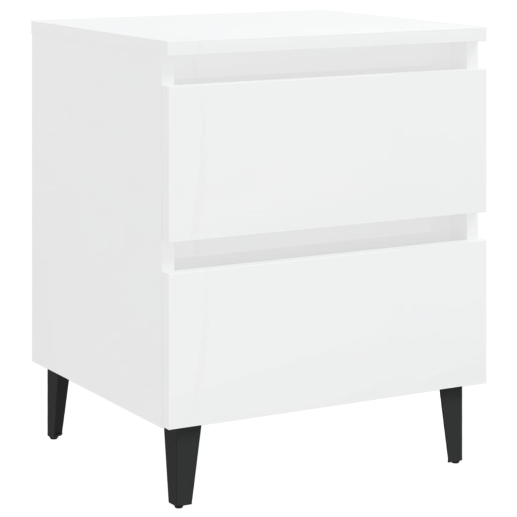 Comodini 2 pz Bianco Lucido 40x35x50 cm in Truciolato - homemem39