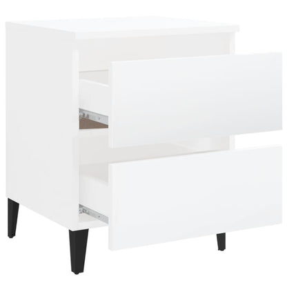 Comodini 2 pz Bianco Lucido 40x35x50 cm in Truciolato - homemem39