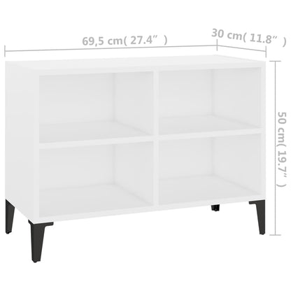 Mobile TV con Gambe in Metallo Bianco 69,5x30x50 cm - homemem39