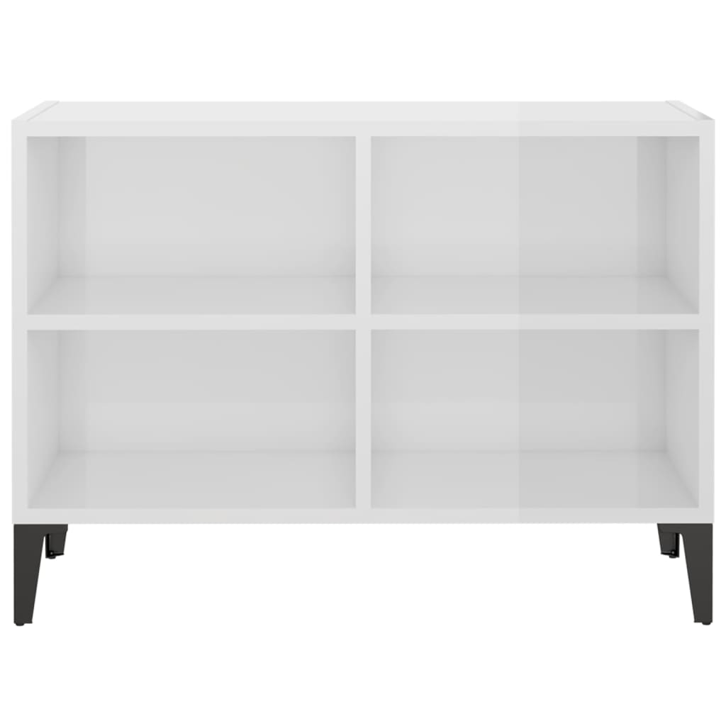 Mobile TV con Gambe in Metallo Bianco Lucido 69,5x30x50 cm - homemem39