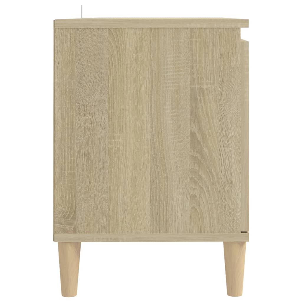 Mobile TV con Gambe in Legno Rovere Sonoma 103,5x30x50 cm - homemem39