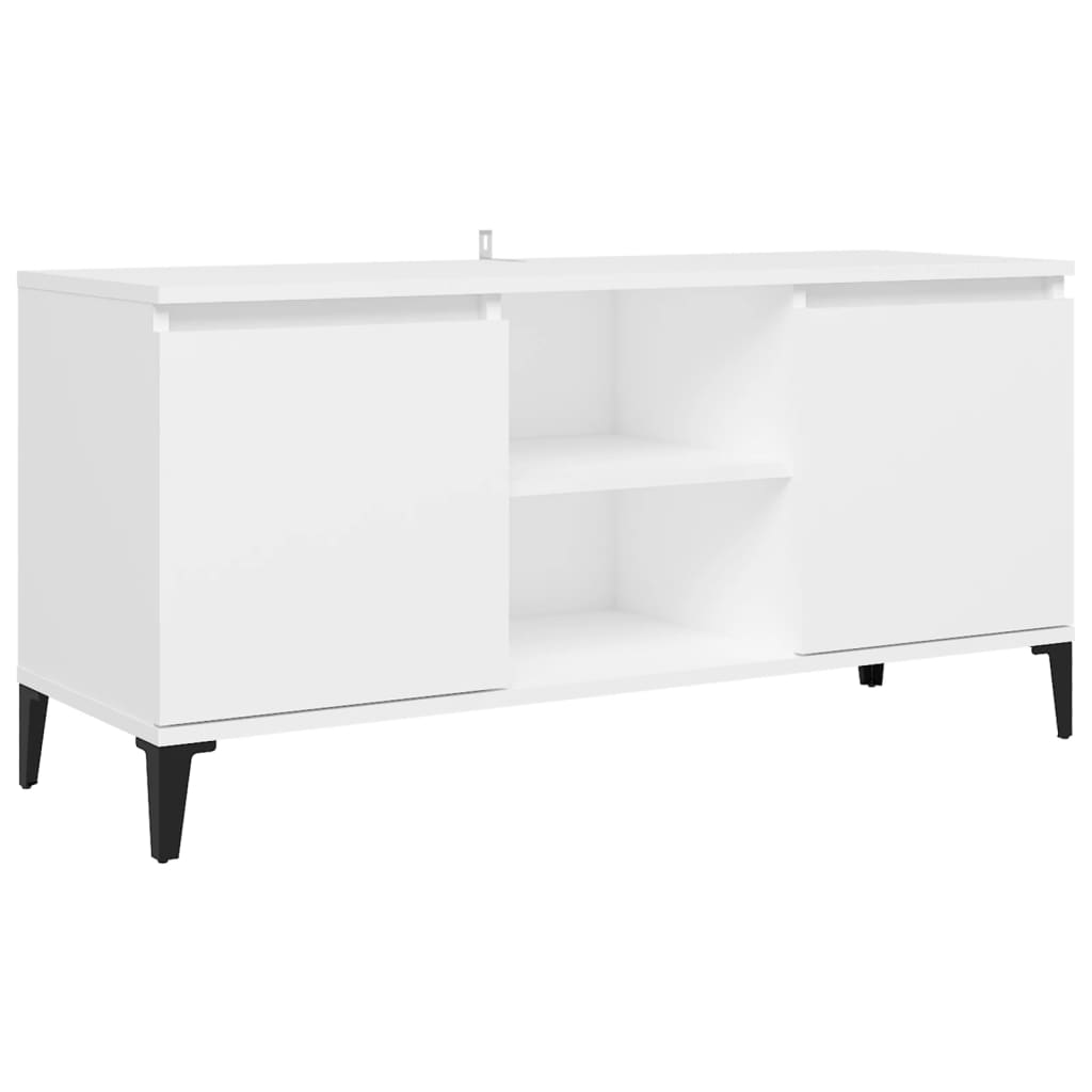 Mobile TV con Gambe in Metallo Bianco 103,5x30x50 cm - homemem39