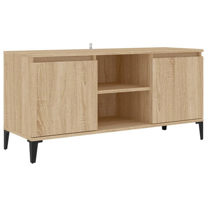 Mobile TV con Gambe in Metallo Rovere Sonoma 103,5x35x50 cm - homemem39