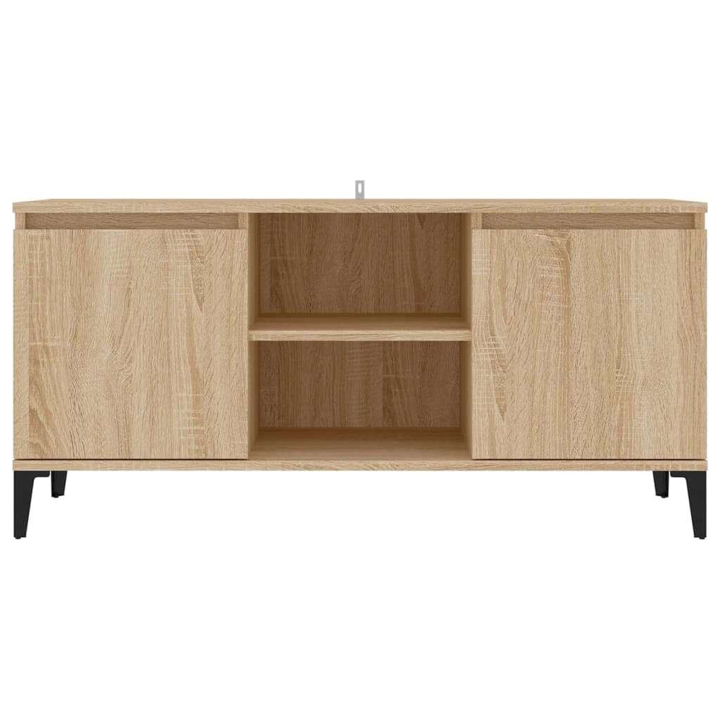 Mobile TV con Gambe in Metallo Rovere Sonoma 103,5x35x50 cm - homemem39