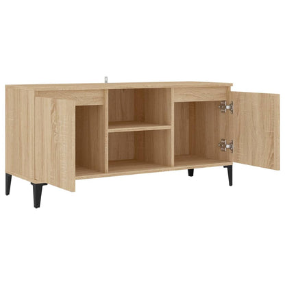 Mobile TV con Gambe in Metallo Rovere Sonoma 103,5x35x50 cm - homemem39