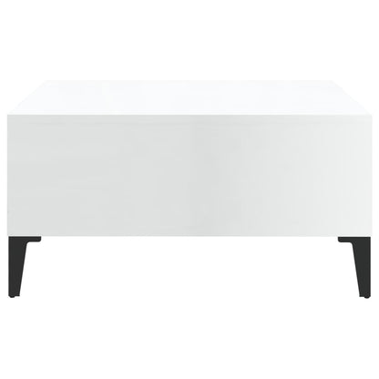 Tavolino da Salotto Bianco Lucido 60x60x30 cm in Truciolato - homemem39
