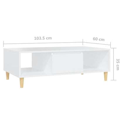 Tavolino da Salotto Bianco 103,5x60x35 cm in Truciolato - homemem39