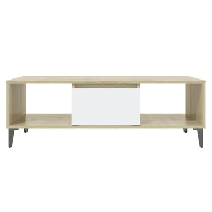 Tavolino Salotto Bianco Rovere Sonoma 103,5x60x35cm Truciolato - homemem39