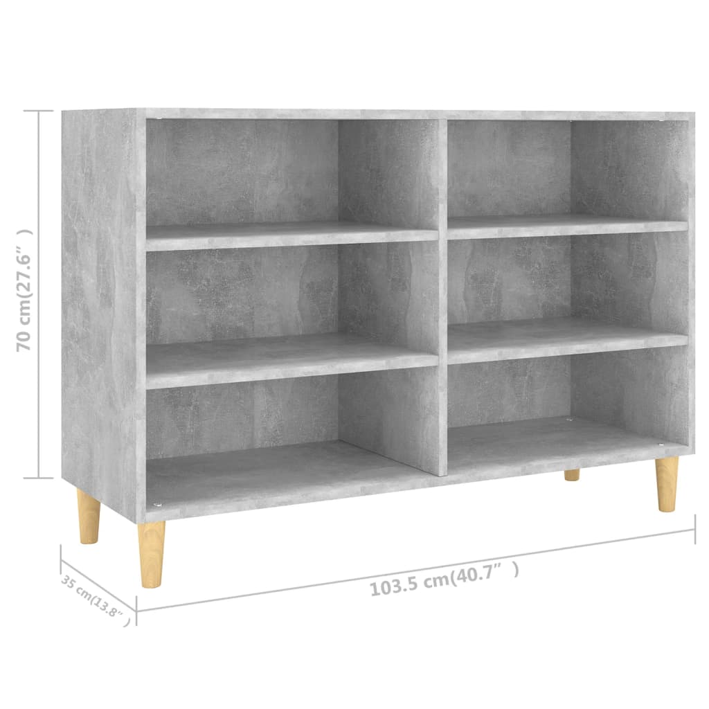 Credenza Grigio Cemento 103,5x35x70 cm in Truciolato - homemem39