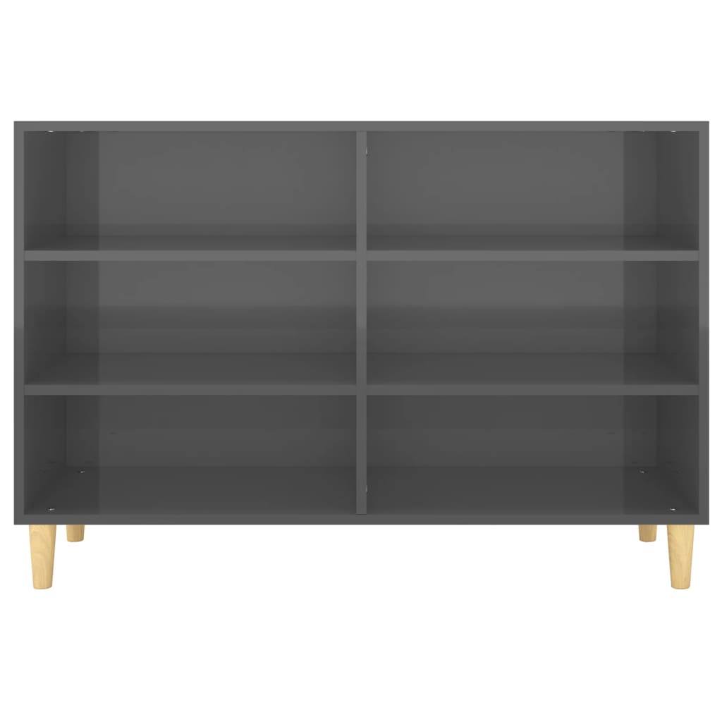 Credenza Grigio Lucido 103,5x35x70 cm in Truciolato - homemem39