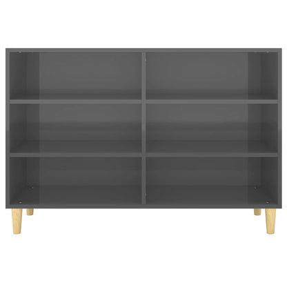 Credenza Grigio Lucido 103,5x35x70 cm in Truciolato - homemem39