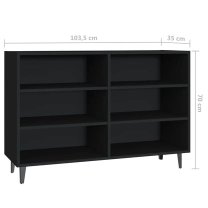 Credenza Nera 103,5x35x70 cm in Truciolato - homemem39