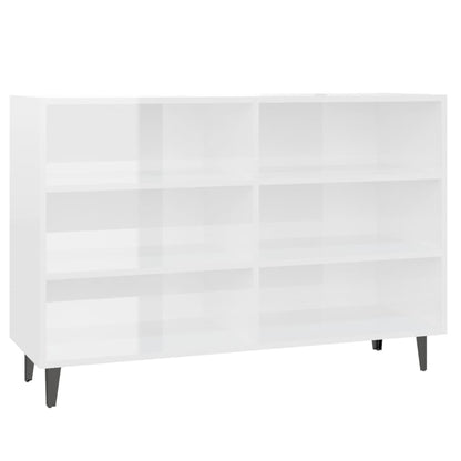 Credenza Bianco Lucido 103,5x35x70 cm in Truciolato - homemem39